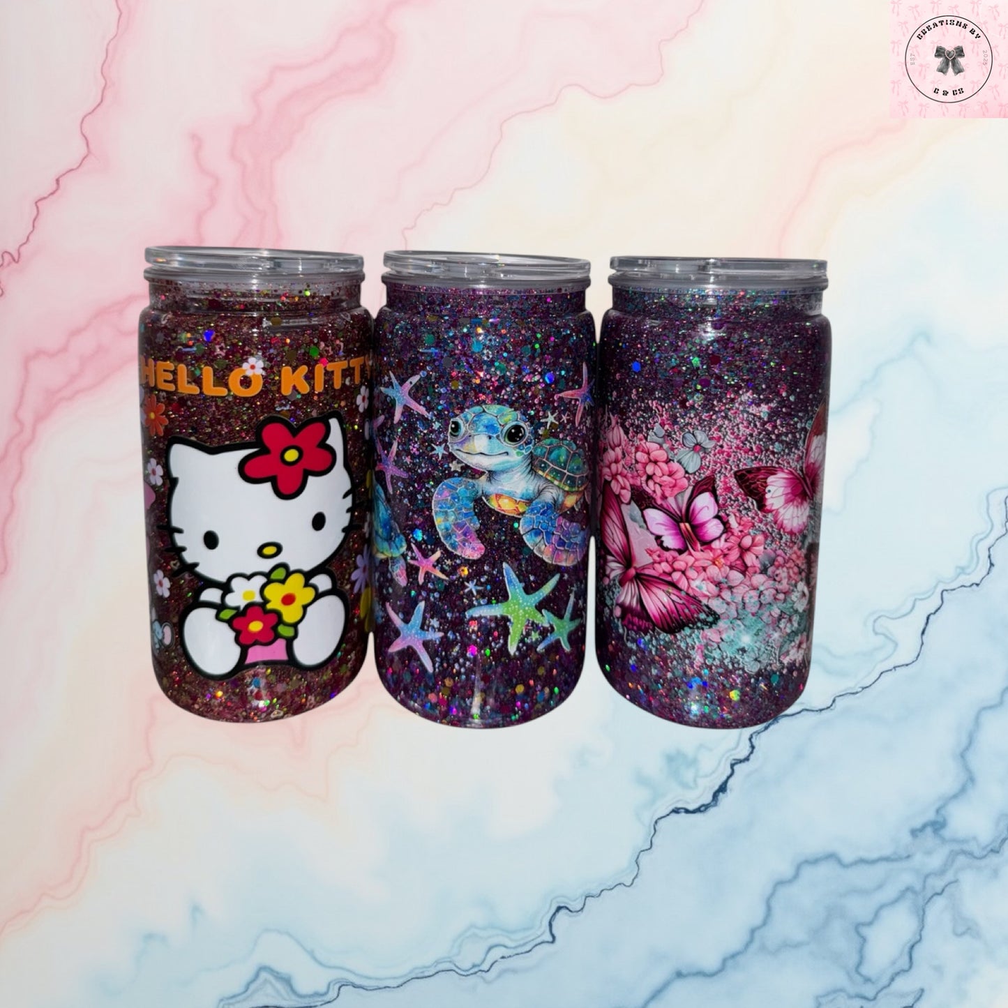 16oz Pre Made Snow Globe Tumblers