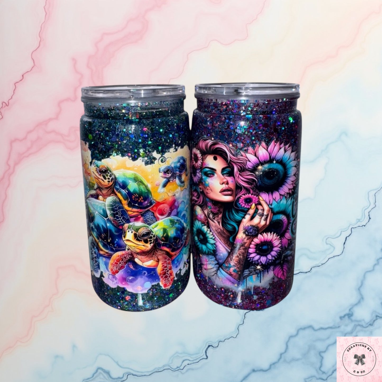 16oz Pre Made Snow Globe Tumblers