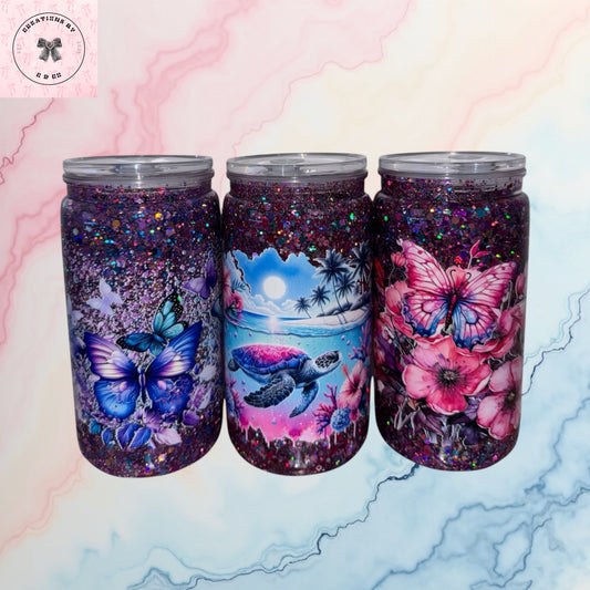 16oz Pre Made Snow Globe Tumblers